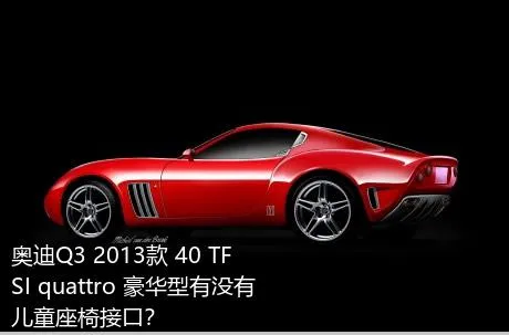 奥迪Q3 2013款 40 TFSI quattro 豪华型有没有儿童座椅接口？