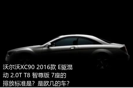 沃尔沃XC90 2016款 E驱混动 2.0T T8 智尊版 7座的排放标准是？是欧几的车？
