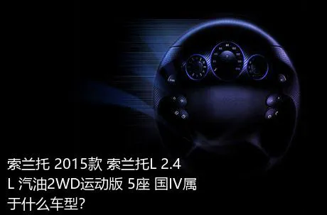索兰托 2015款 索兰托L 2.4L 汽油2WD运动版 5座 国IV属于什么车型？