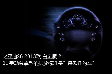 比亚迪S6 2013款 白金版 2.0L 手动尊享型的排放标准是？是欧几的车？