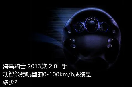 海马骑士 2013款 2.0L 手动智能领航型的0-100km/h成绩是多少？
