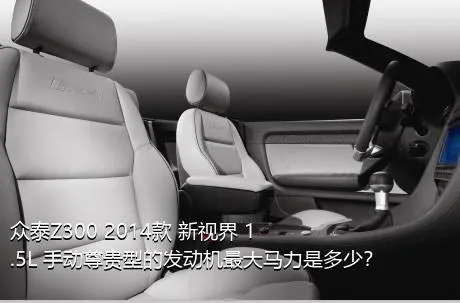 众泰Z300 2014款 新视界 1.5L 手动尊贵型的发动机最大马力是多少？