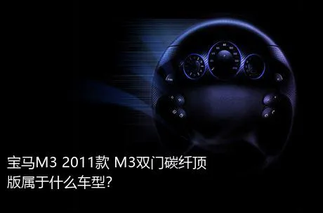 宝马M3 2011款 M3双门碳纤顶版属于什么车型？