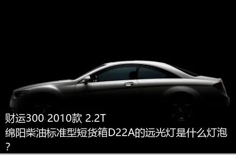 财运300 2010款 2.2T绵阳柴油标准型短货箱D22A的远光灯是什么灯泡？