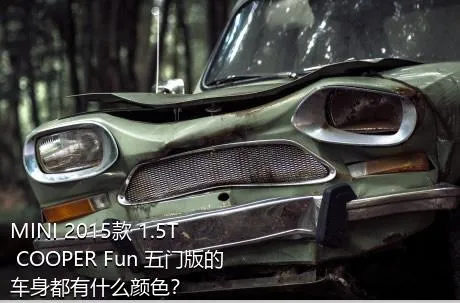 MINI 2015款 1.5T COOPER Fun 五门版的车身都有什么颜色？