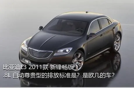 比亚迪L3 2011款 新锋畅版 1.8L 自动尊贵型的排放标准是？是欧几的车？