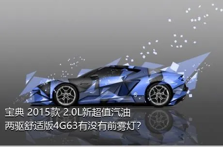 宝典 2015款 2.0L新超值汽油两驱舒适版4G63有没有前雾灯？