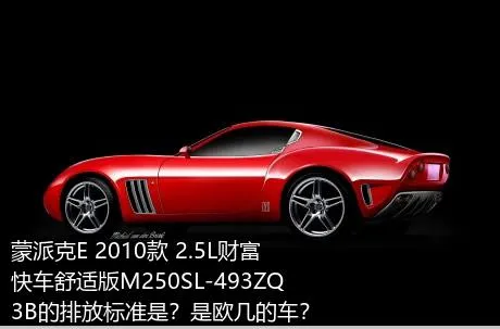 蒙派克E 2010款 2.5L财富快车舒适版M250SL-493ZQ3B的排放标准是？是欧几的车？