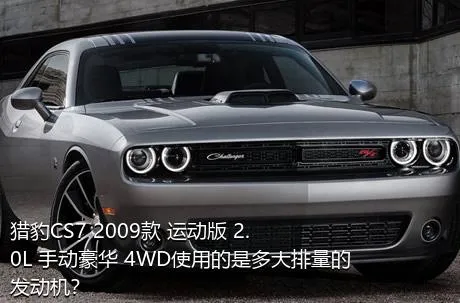 猎豹CS7 2009款 运动版 2.0L 手动豪华 4WD使用的是多大排量的发动机？