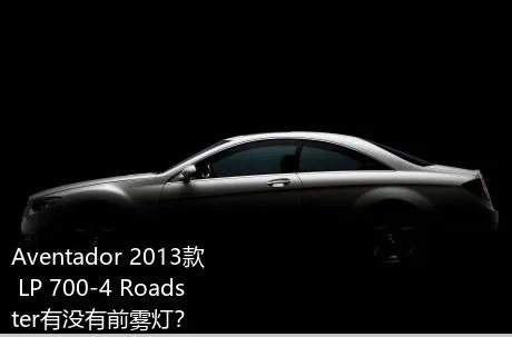 Aventador 2013款 LP 700-4 Roadster有没有前雾灯？