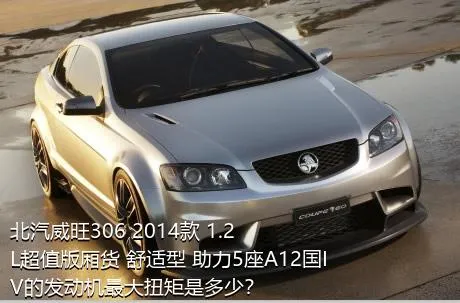 北汽威旺306 2014款 1.2L超值版厢货 舒适型 助力5座A12国IV的发动机最大扭矩是多少？