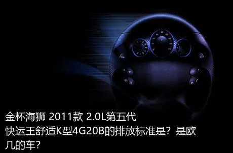 金杯海狮 2011款 2.0L第五代快运王舒适K型4G20B的排放标准是？是欧几的车？
