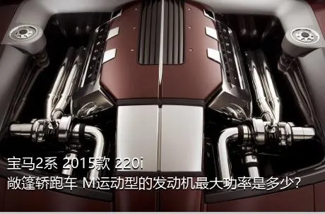 宝马2系 2015款 220i 敞篷轿跑车 M运动型的发动机最大功率是多少？