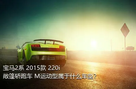 宝马2系 2015款 220i 敞篷轿跑车 M运动型属于什么车型？