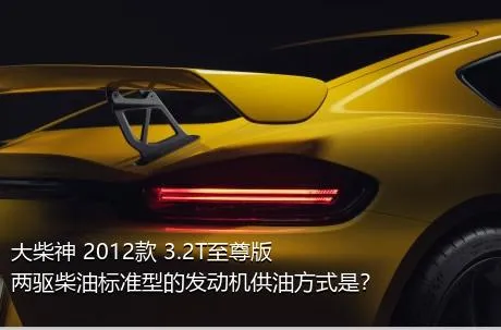 大柴神 2012款 3.2T至尊版 两驱柴油标准型的发动机供油方式是？