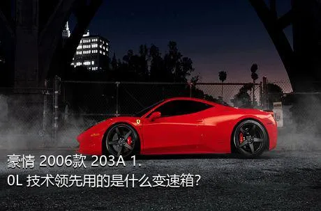 豪情 2006款 203A 1.0L 技术领先用的是什么变速箱？