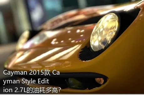 Cayman 2015款 Cayman Style Edition 2.7L的油耗多高？