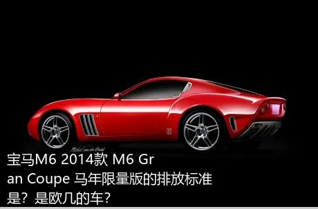 宝马M6 2014款 M6 Gran Coupe 马年限量版的排放标准是？是欧几的车？