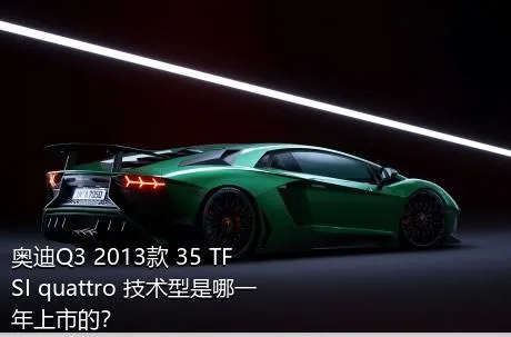 奥迪Q3 2013款 35 TFSI quattro 技术型是哪一年上市的？