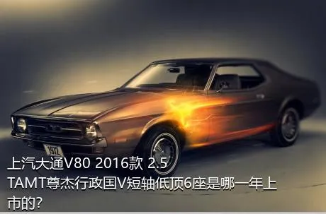 上汽大通V80 2016款 2.5TAMT尊杰行政国V短轴低顶6座是哪一年上市的？