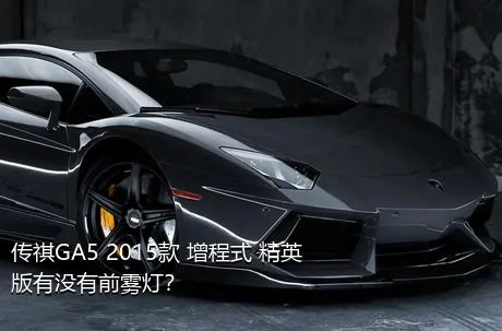传祺GA5 2015款 增程式 精英版有没有前雾灯？