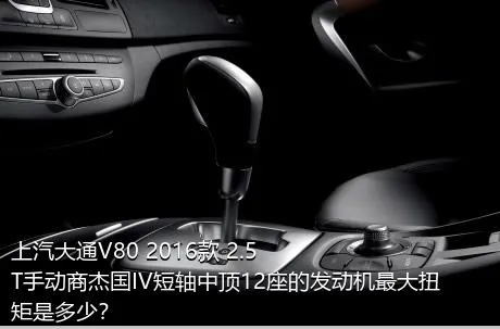 上汽大通V80 2016款 2.5T手动商杰国IV短轴中顶12座的发动机最大扭矩是多少？