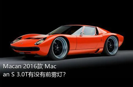 Macan 2016款 Macan S 3.0T有没有前雾灯？