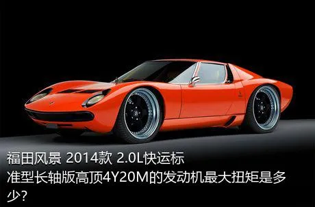 福田风景 2014款 2.0L快运标准型长轴版高顶4Y20M的发动机最大扭矩是多少？