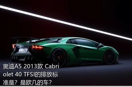 奥迪A5 2013款 Cabriolet 40 TFSI的排放标准是？是欧几的车？