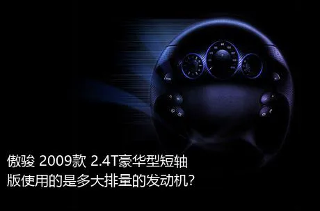 傲骏 2009款 2.4T豪华型短轴版使用的是多大排量的发动机？