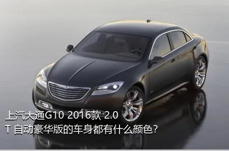 上汽大通G10 2016款 2.0T 自动豪华版的车身都有什么颜色？