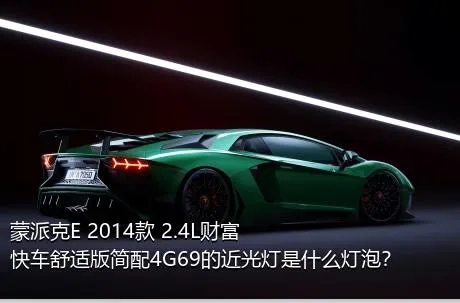 蒙派克E 2014款 2.4L财富快车舒适版简配4G69的近光灯是什么灯泡？