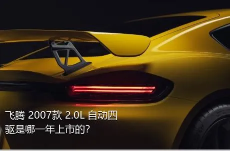 飞腾 2007款 2.0L 自动四驱是哪一年上市的？