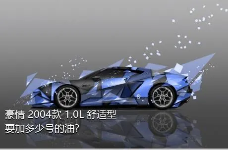 豪情 2004款 1.0L 舒适型要加多少号的油？