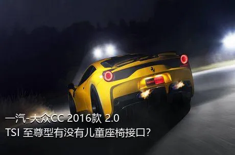 一汽-大众CC 2016款 2.0TSI 至尊型有没有儿童座椅接口？