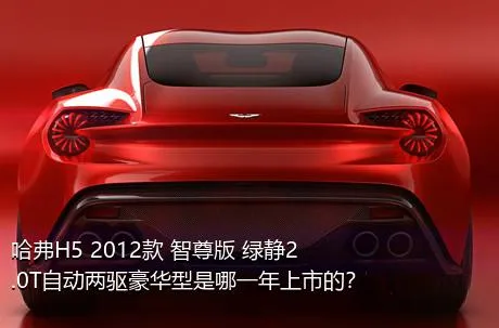 哈弗H5 2012款 智尊版 绿静2.0T自动两驱豪华型是哪一年上市的？