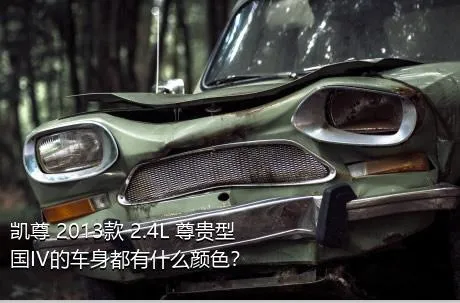 凯尊 2013款 2.4L 尊贵型 国IV的车身都有什么颜色？