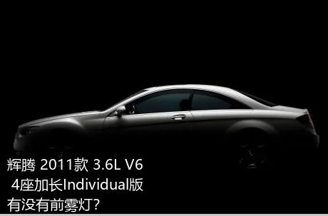 辉腾 2011款 3.6L V6 4座加长Individual版有没有前雾灯？