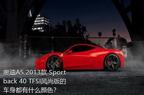 奥迪A5 2013款 Sportback 40 TFSI风尚版的车身都有什么颜色？