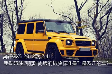奥轩GX5 2012款 2.4L 手动汽油四驱时尚版的排放标准是？是欧几的车？