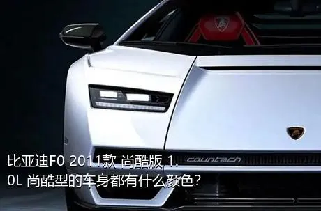 比亚迪F0 2011款 尚酷版 1.0L 尚酷型的车身都有什么颜色？