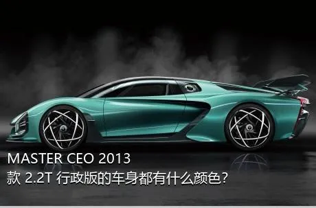MASTER CEO 2013款 2.2T 行政版的车身都有什么颜色？