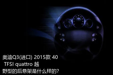 奥迪Q3(进口) 2015款 40 TFSI quattro 越野型的后悬架是什么样的？