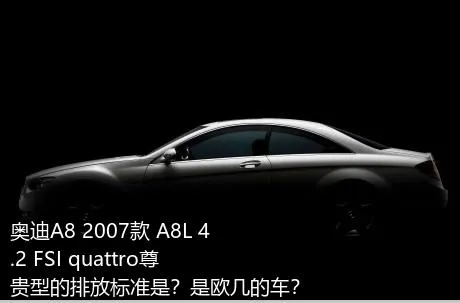 奥迪A8 2007款 A8L 4.2 FSI quattro尊贵型的排放标准是？是欧几的车？