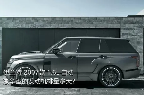 伊兰特 2007款 1.6L 自动豪华型的发动机排量多大？