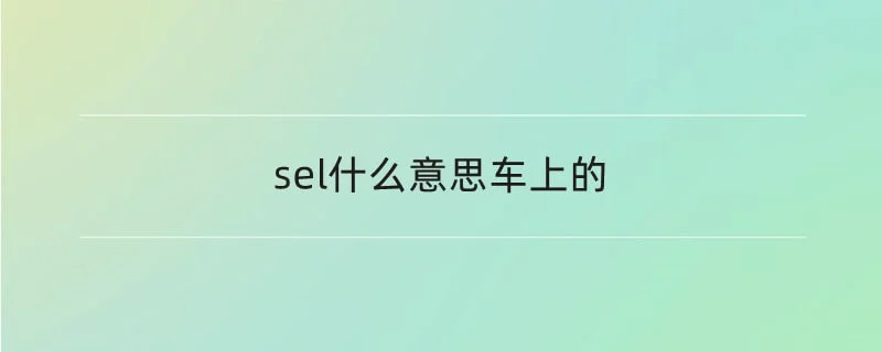 sel什么意思车上的