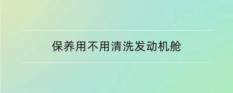 保养用不用清洗发动机舱