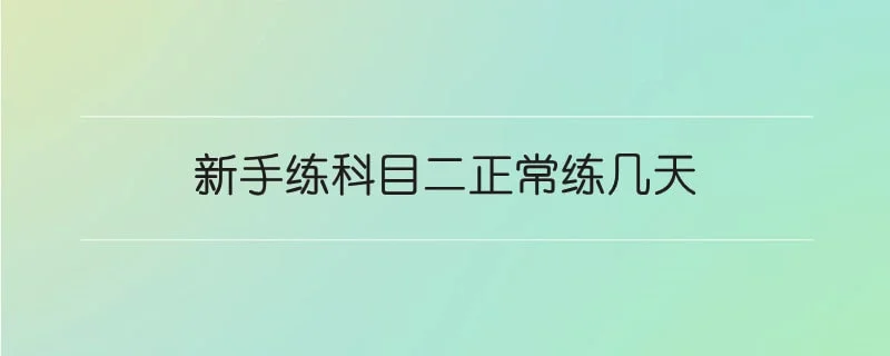 新手练科目二正常练几天