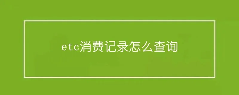 etc消费记录怎么查询