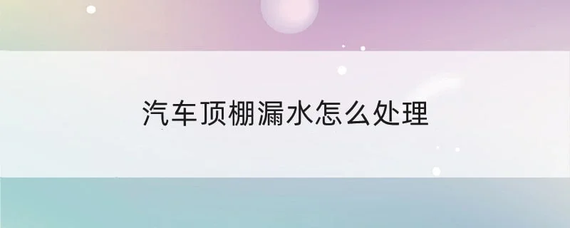 汽车顶棚漏水怎么处理